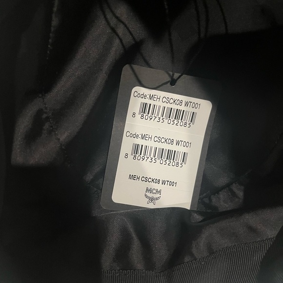 NWT MCM Cubic Monogram Denim Bucket Hat White - Picture 6 of 6